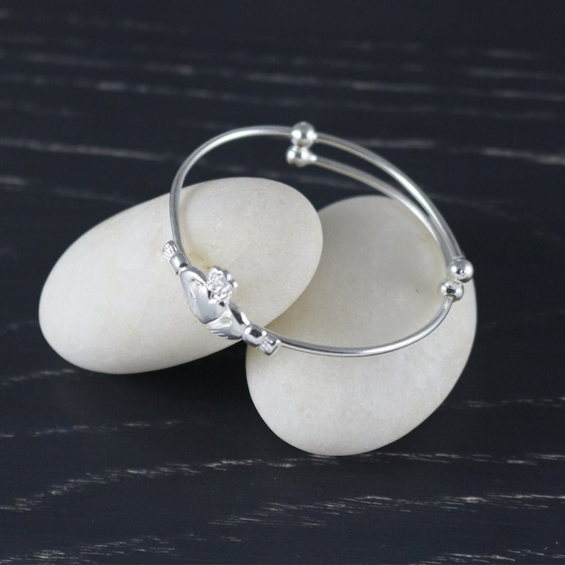 Claddagh Baby Bracelet Sterling Silver Baby Girl Anklet Etsy