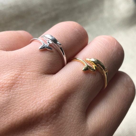 Vintage 14k Gold Dolphin Ring Yellow Gold Double Dolphin Ring Solid Gold  Thin Gold Dolphin Band Ocean Sea Marine Life Nautical Size 6.5 - Etsy Sweden
