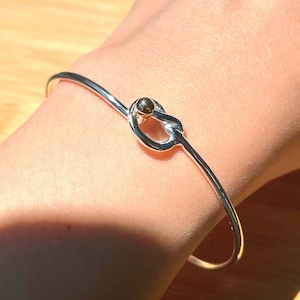 Tie the Knot Bracelet, Love Knot Bracelet, Sterling Silver Bracelet, Gold Accent Bracelet, Dainty Bracelet, Minimalist Bracelet, Bridesmaid