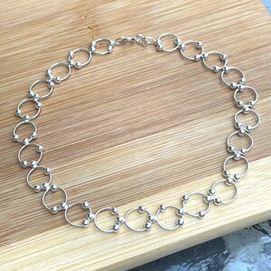 Sterling Silver Anklet Bracelet for Women, Chain Anklet, Adjustable Anklet, Floating Beads, Boho Anklet, Hippy Anklet, Beach Jewelry, Dainty
