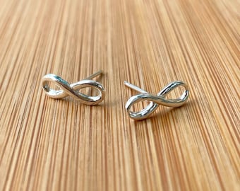 Infinity Stud Earrings, Sterling Silver Infinity Earrings, Dainty Studs Earring, Minimalist Earring, Tiny Studs for Daughter, Christmas Gift