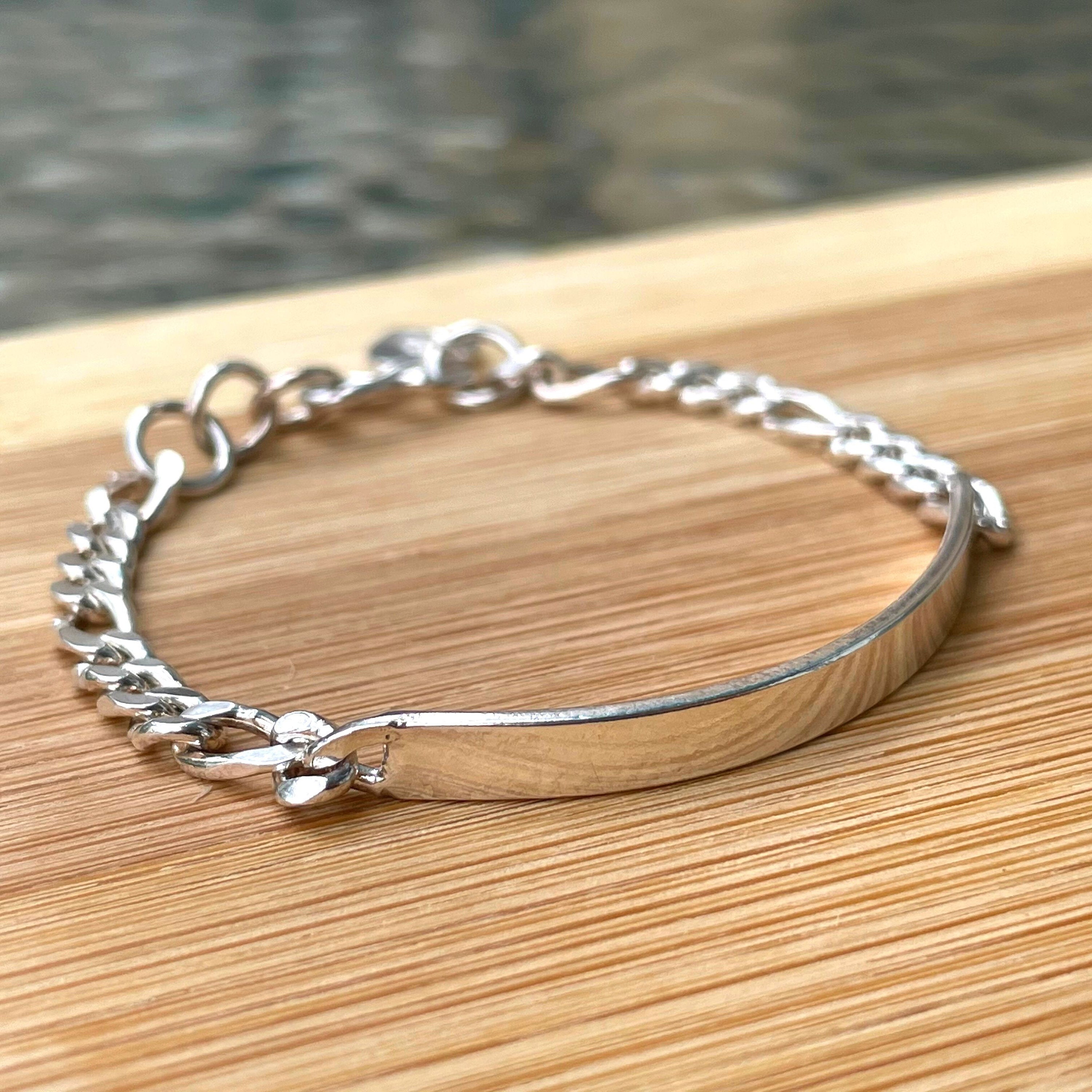 Baby ID Bracelet Figaro Chain Bracelet Baby Bracelet for Etsy UK