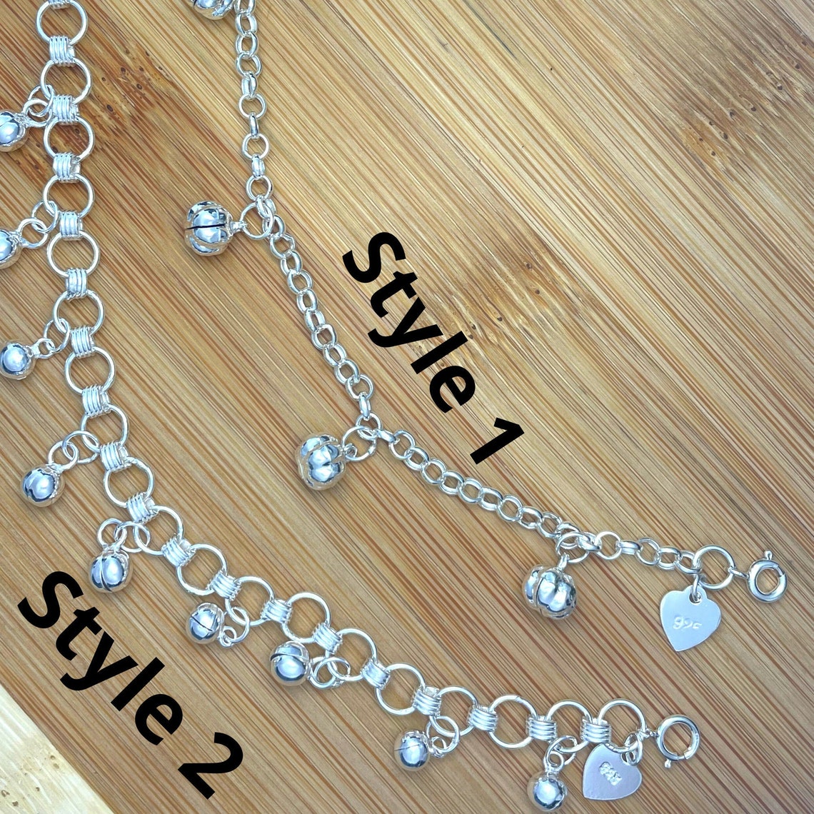 Sterling Silver Bell Anklet Bell Charm Anklet Belly Dancer Etsy