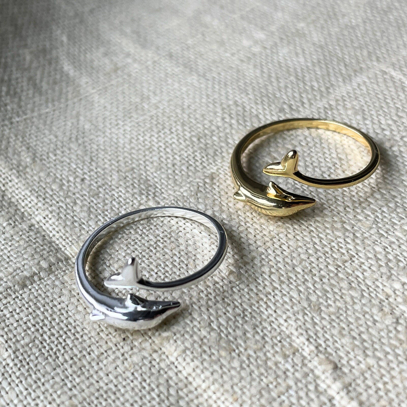 Dolphin Ring Boho Dolphin Finger Rings - Silver Cute Ocean Animal Open Knuckle Spiral Rings For Women Ocean Theme Jewelry For Women