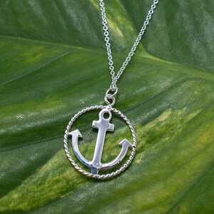 Anchor Necklace Sterling Silver 16&#39;&#39; or 18&#39;&#39;, Anchor Charm, Boat Anchor, Nautical Necklace, Coastal Jewelry, Sailing Jewelry, Sailor Gift