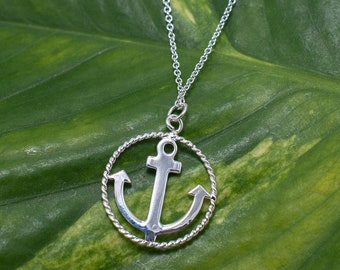 Anchor Necklace Sterling Silver 16'' or 18'', Anchor Charm, Boat Anchor, Nautical Necklace, Coastal Jewelry, Sailing Jewelry, Sailor Gift