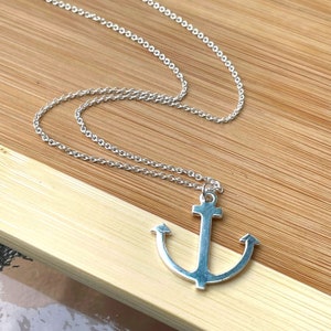Anchor Necklace Sterling Silver, Anchor Charm Necklace, Boat Anchor, Nautical Necklace, Coastal Jewelry, Sailing Jewelry, Sailor Gift