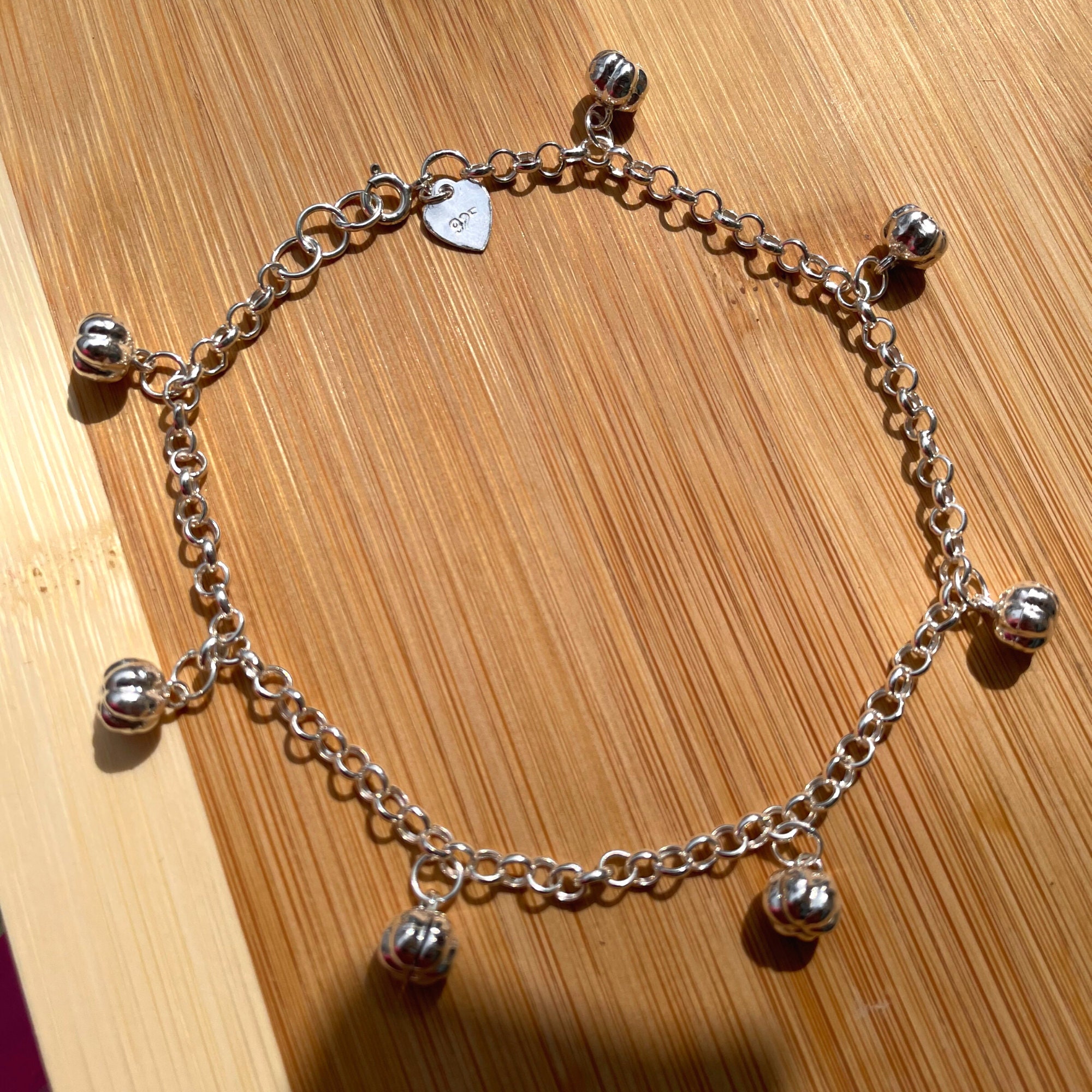 Silver Bells Anklet Jingle Bell Anklet Sterling Silver Ankle Etsy UK