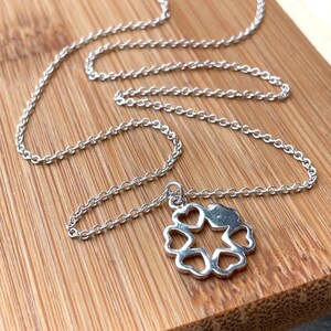 Sterling Silver Flower Necklace for Women, Flower Pendant Necklace, Dainty Necklace, Minimalist Necklace, Unique Gift for Wife, Gift Idea