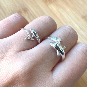 Silver Dolphin Ring, Dolphin Ring Sterling Silver, Animal Jewel, Minimalist Ring, Dainty Ring, Gift for Best Friend, Summer Ring, Gift Idea