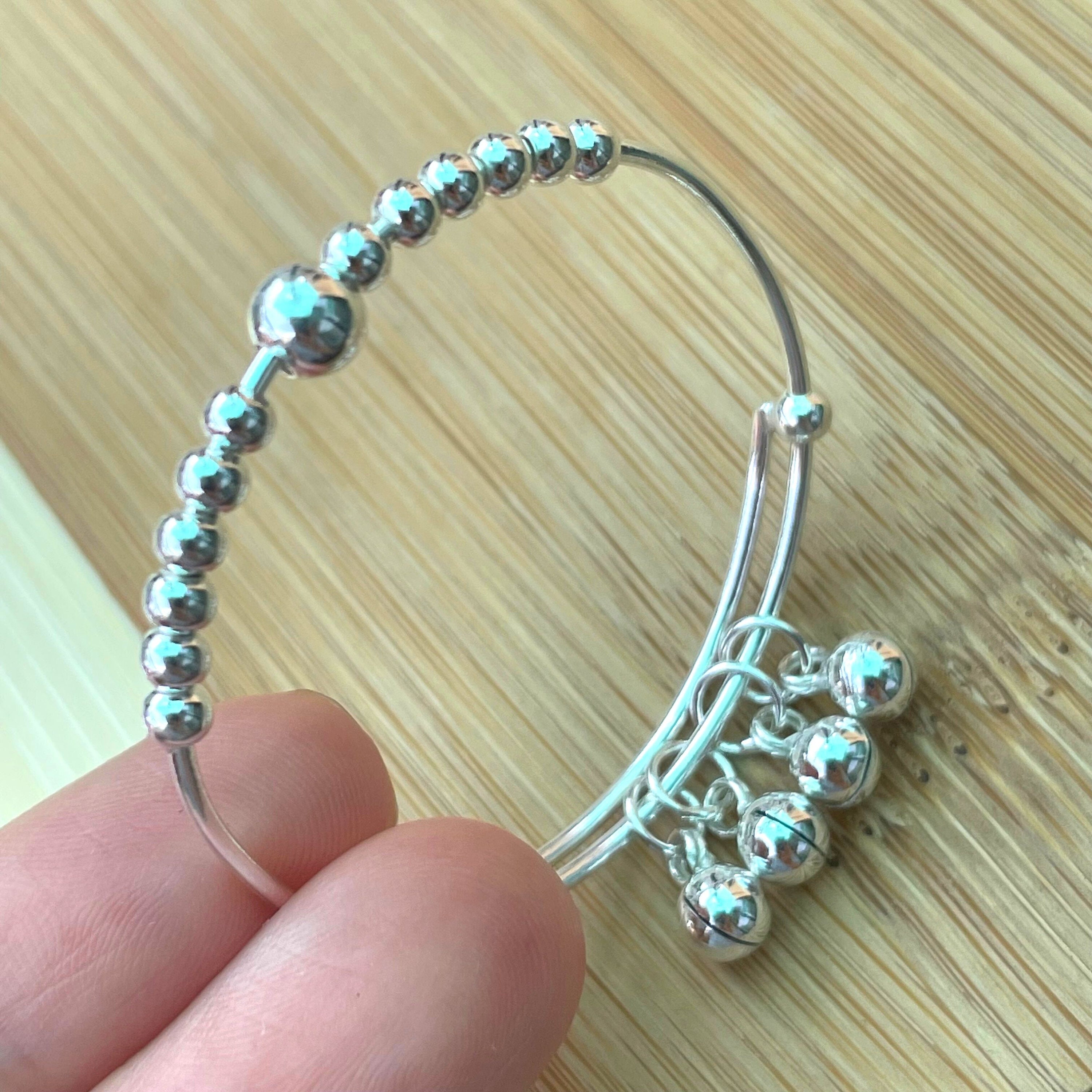 Sterling Silver Baby Bangle Bracelet Baby Bell Anklet Etsy UK