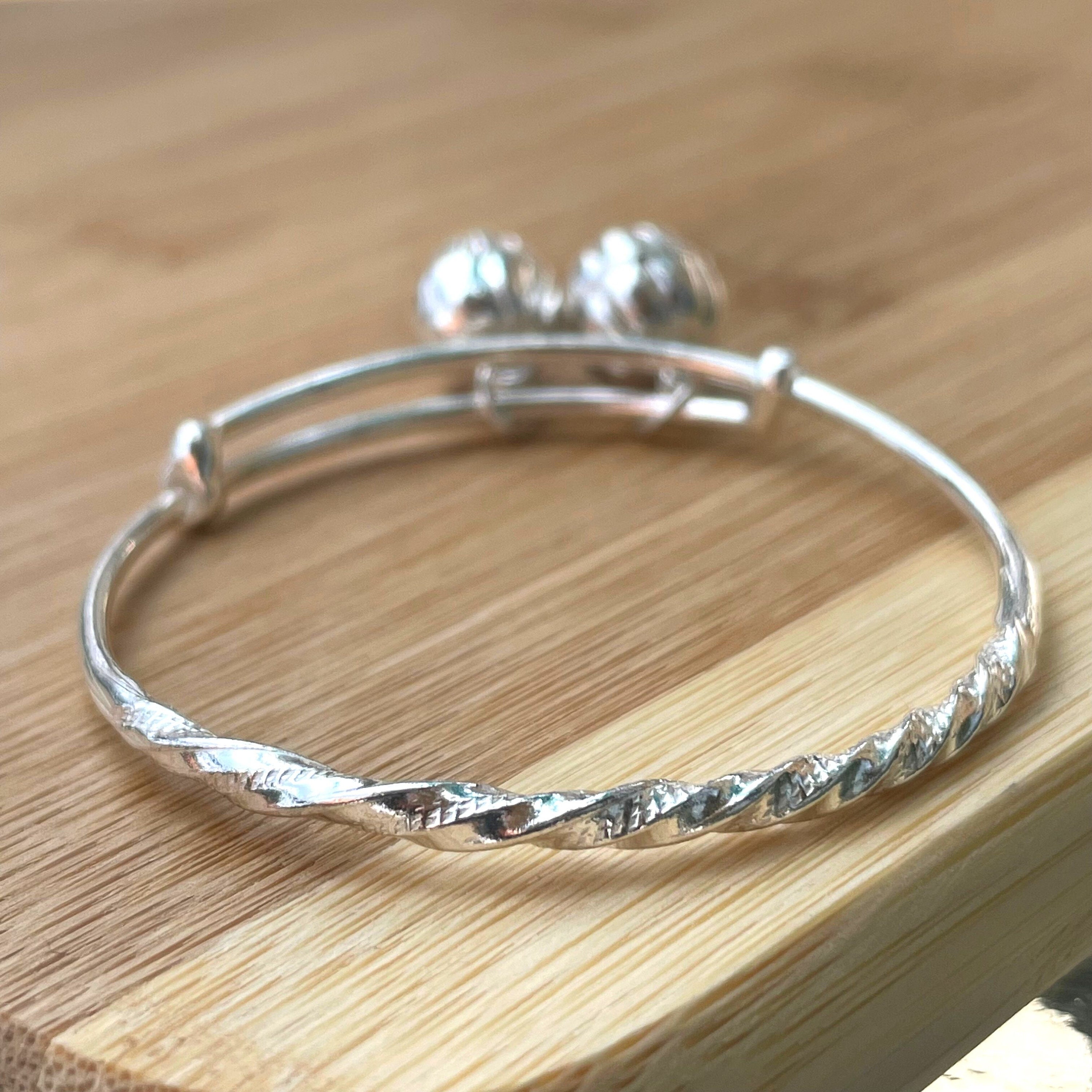 Silver baby bangle bracelet Clearance