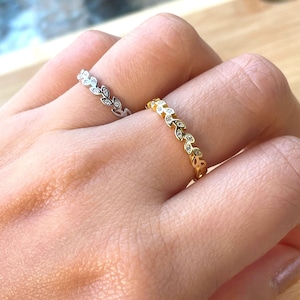 Gold Leaf Ring for Women, Sterling Silver Oliver Branch Ring, Stacking Ring, Dainty Ring, Minimalist Ring, Nature Jewel, Her Birthday Gift