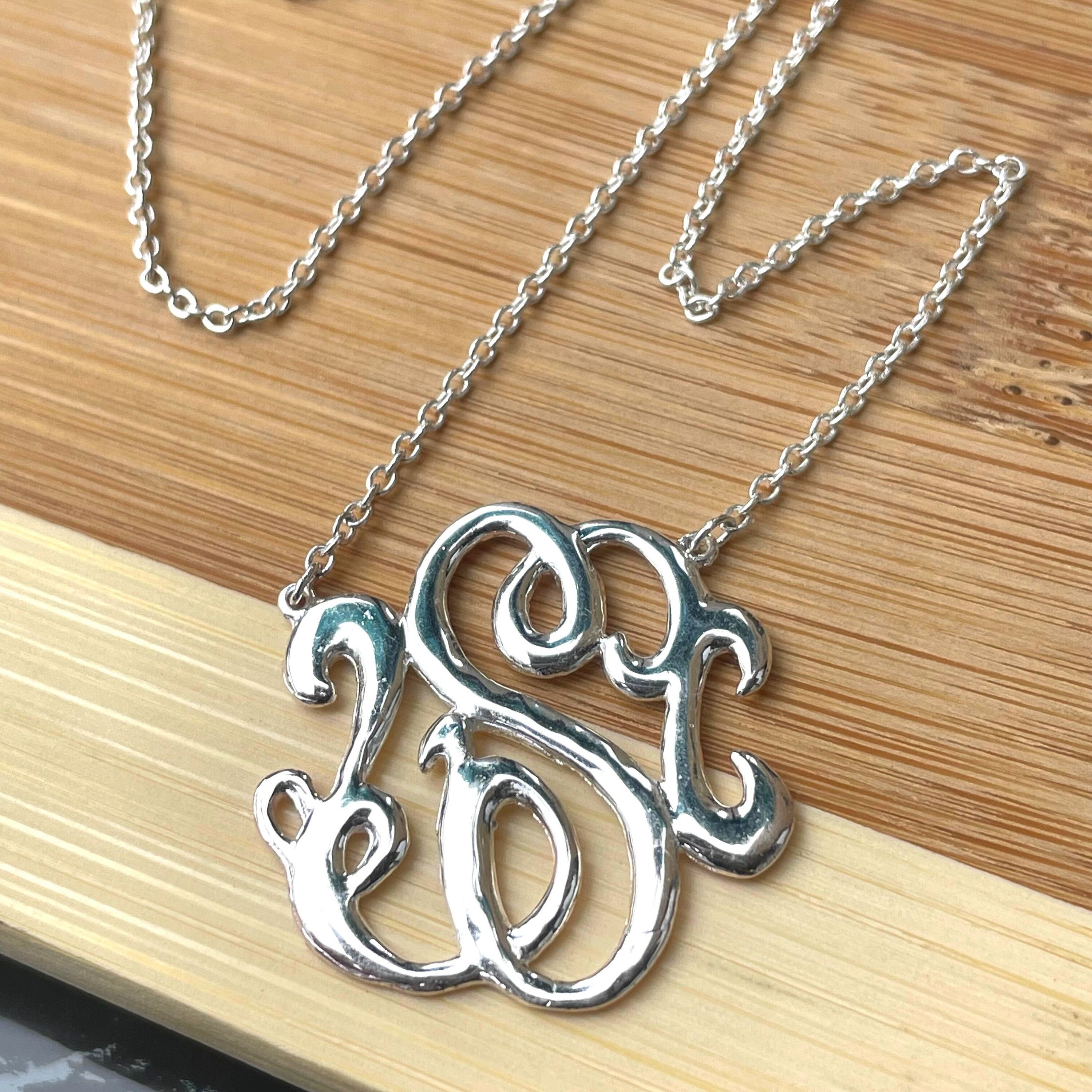 S monogram best sale necklace