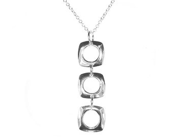 Sterling Silver Drop Necklace, Three Sisters Pendant Necklace, Three Best Friend Necklace, Minimalist Necklace, Dangle Necklace, Unique Gift