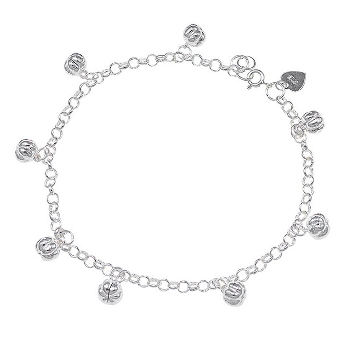 Silver Bells Anklet Jingle Bell Anklet Sterling Silver Ankle Etsy UK