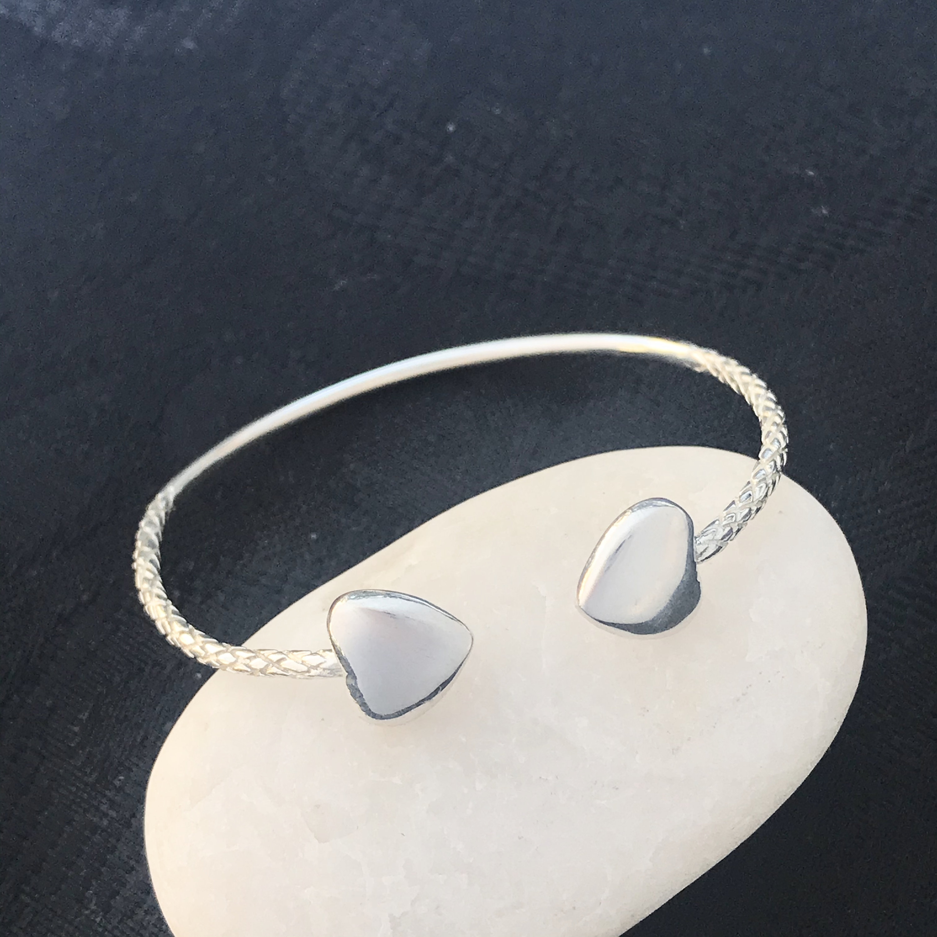 Heart Cuff Bracelet Sterling Silver West Indian Bangle Etsy