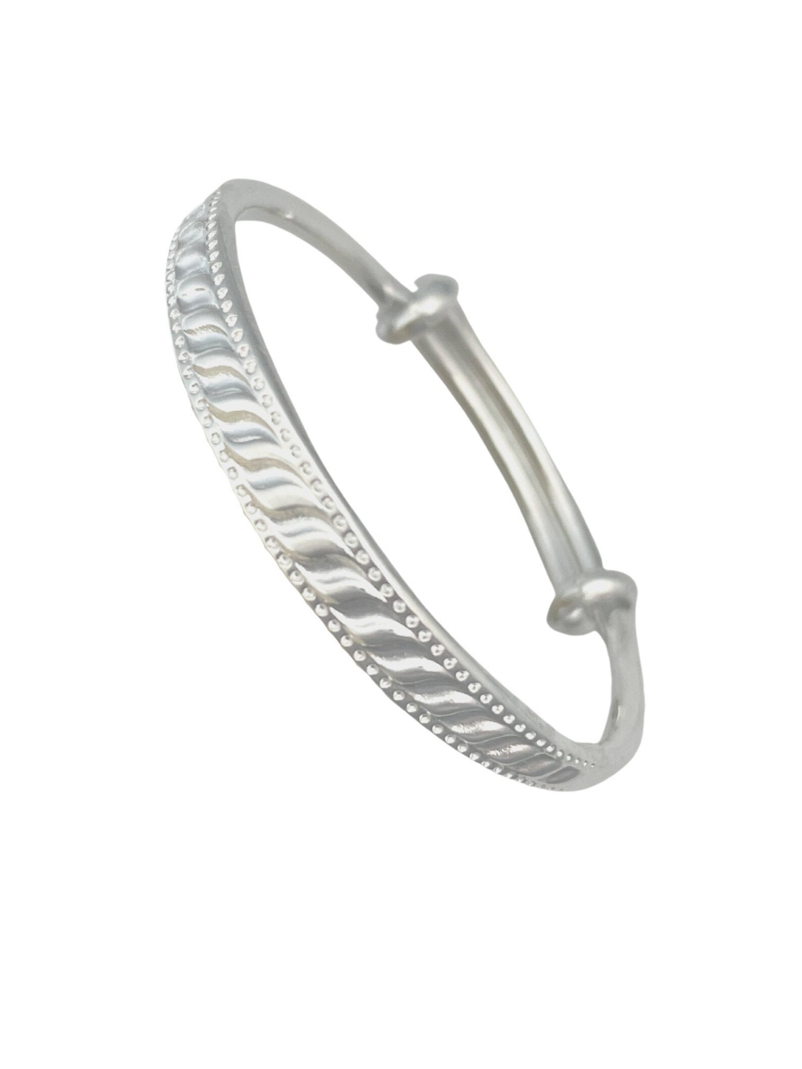 Silver Baby Bangle Bracelet Adjustable Bracelet Baby Girl Etsy