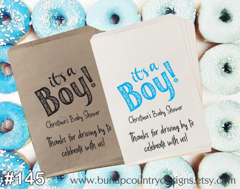 Baby Shower Treat Bags Baby Shower Decor Sweet Baby Boy Etsy España