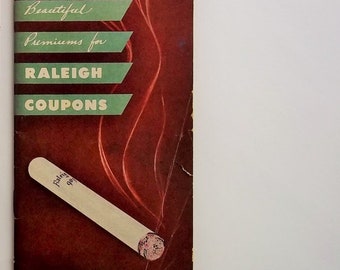 raleigh cigarette coupons catalog 1955 Raleigh Cigarette Coupons Catalog Booklet Advertising 1950s Products