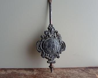 Ornate Clock Pendulum Bob: Lighthouse Castle Turret Scene, Vintage Wall Art Replacement