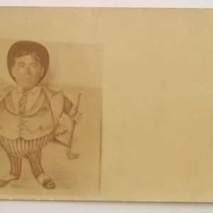 Vintage RPPC Cartoon Snake Oil Salesman Carnival Photo Booth Real Photo Postcard