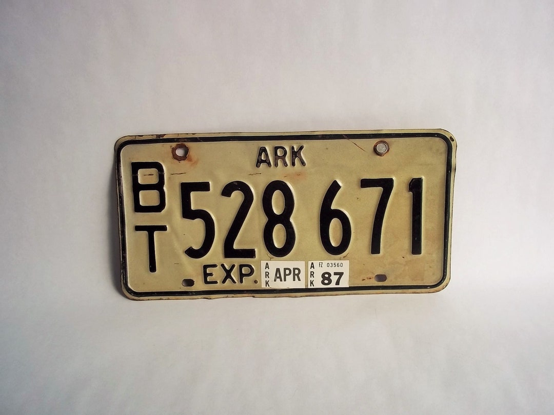Vintage AR License Boat Trailer License Plate BT 524 571 Dated Etsy