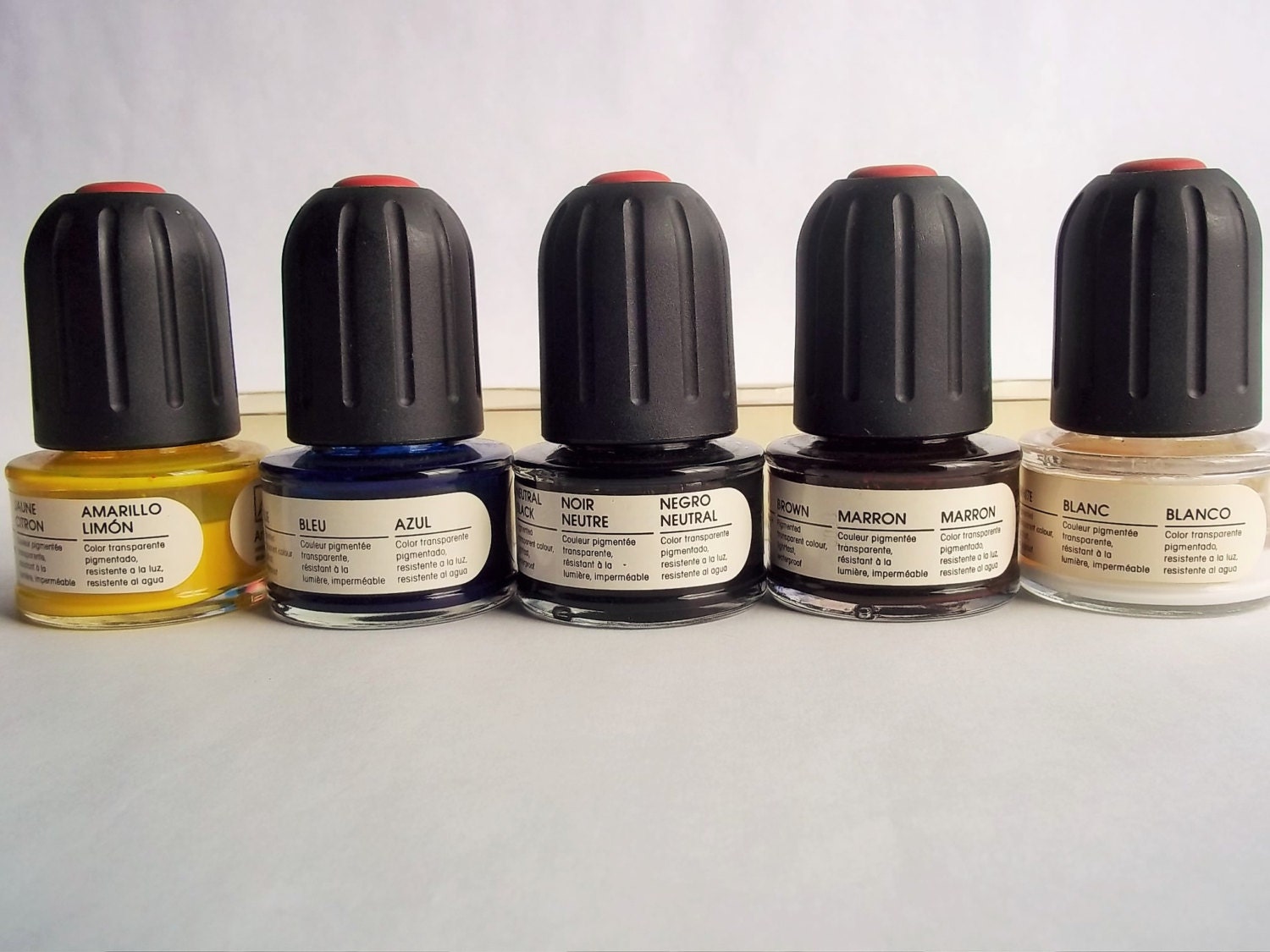 Vintage Ink Rotring Artist Ink Color Set 5 Colors of Yellow Etsy