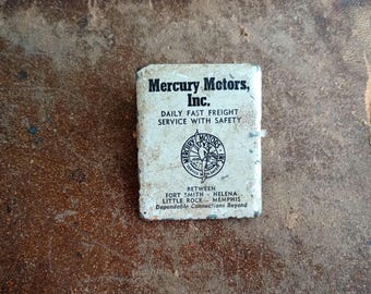 Vintage Mercury Motors Inc Metal Advertising Paper Clip, Trucking Freight Memorabilia, Fort Smith - Helena Little Rock - Memphis, Retro Desk