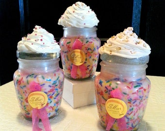 Handmade Natural Soy Cupcake Candles - 6oz - Pink Sprinkles (or Custom Order)