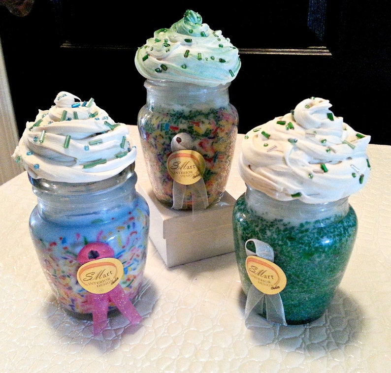 Handmade Natural Soy Cupcake Candle Green or Custom Order Etsy