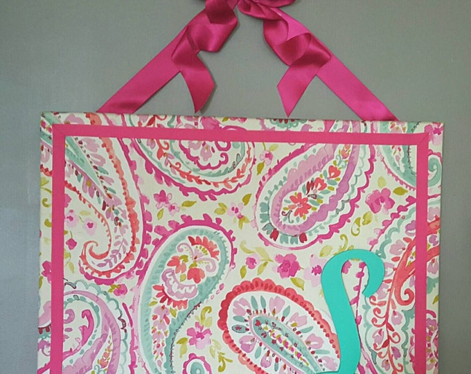 Personalized Designer Fabric Cork Board With Accent Trim and Etsy