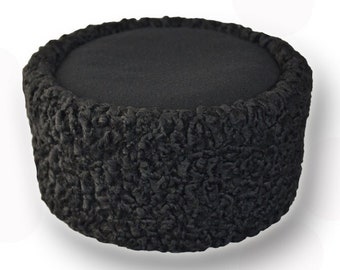 Autentic KUBANKA Natural Astrakhan Fur Karakul Hat Cap Army