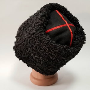 Papakh Natural Astrakhan Fur Karakul Hat  Army