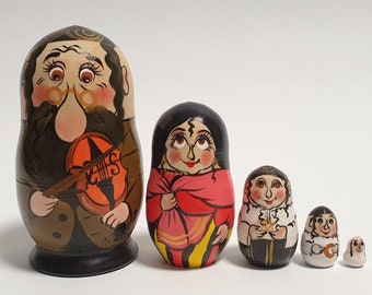 Nesting Doll Jewish Family Matryoshka 5 pcs  Height 10.5cm /4.1 inch