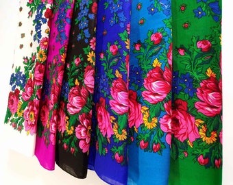 Sale! Shawl Traditional Ukrainian Scarf  Floral  Shawl Wrap Shawl Slavic scarf Gift for her