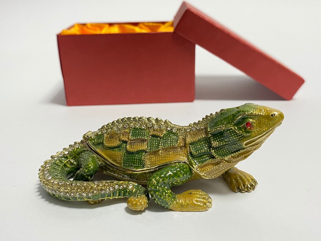 Faberge Style Animal Lizard Swarovski Stones Decor Home Ringbox Gift - Etsy