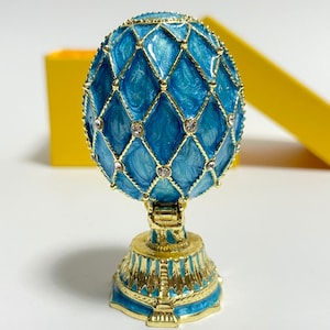 Faberge Egg Style Box Swarovski Crystals Jewelry Box Home Decor