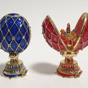 Faberge-ei-stijl doos Swarovski-kristallen sieradendoos woondecoratie