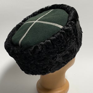 Autentic KUBANKA Natural Astrakhan Fur Karakul Hat Cap Army