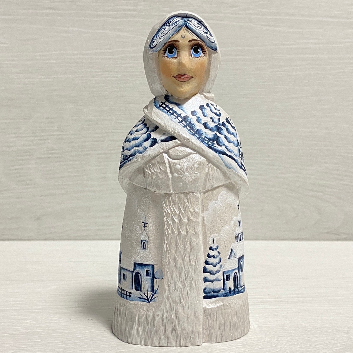 Figurine Carved Wooden Russian Ded Moroz Height 15cm/ 5.9 Inch - Etsy