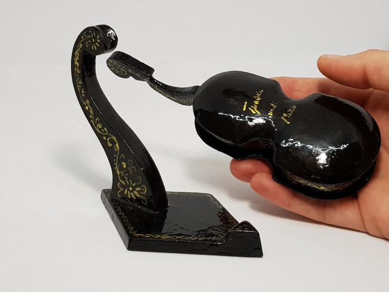 Box Violin Blue Jewelry Wood Box Handmade Palekh Painting Etsy