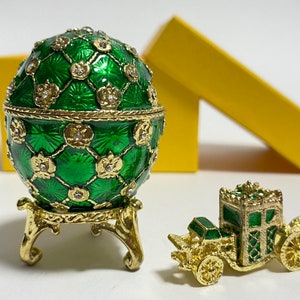Faberge Egg Style Box Swarovski Crystals Jewelry Box Home Decor