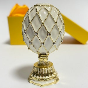 Faberge Egg Style Box Swarovski Crystals Jewelry Box Home Decor