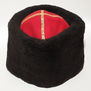 Papakh Natural  Sheepskin Fur Hat Cap Army