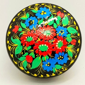 Lacquer Jewelry Wood Box Flowers