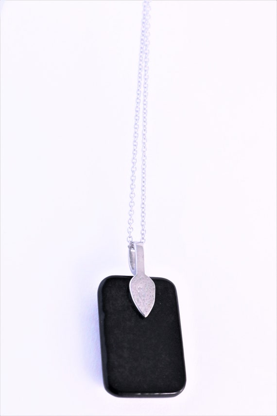 Cityscape rectangular dichroic glass pendant with… - image 2