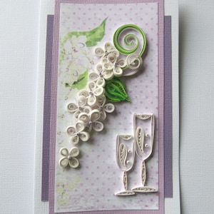 Tarjeta de felicitación de la boda del arte del papel, tarjeta de cumpleaños feliz, tarjeta de boda, tarjeta de aniversario, tarjeta del día de la madre, tarjeta en blanco OOAK, regalo para ella