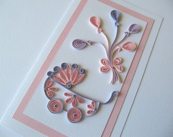 New Born Baby Girl Card, Cute Baby Girl Card, Card for New Baby Girl, Baby Shower Party Card, Card for New Mom