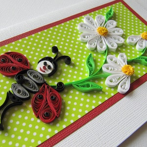 Biglietto di auguri di buon compleanno con coccinella, biglietto di auguri di compleanno per bambini, biglietto vuoto divertente, biglietto di congratulazioni OOAK